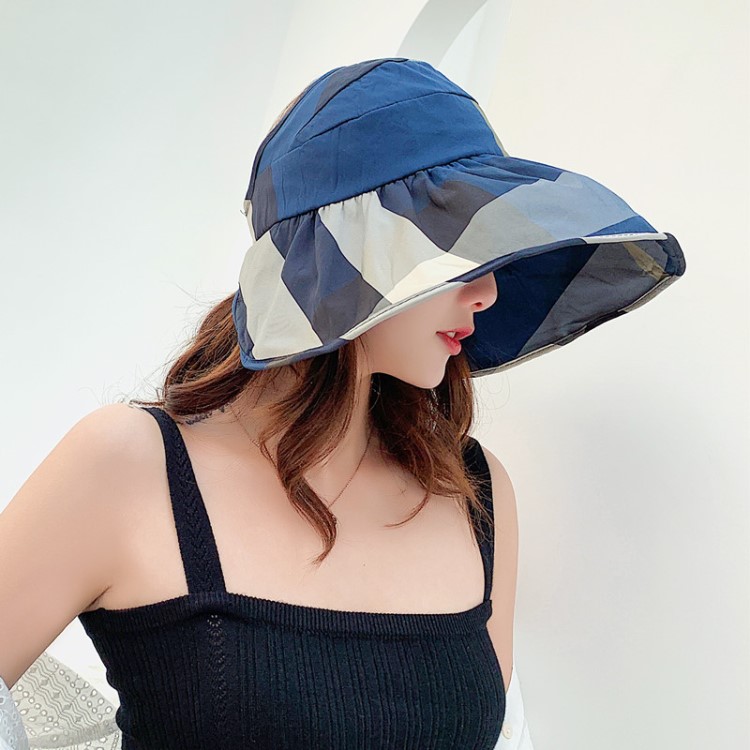 韩国帽子遮阳帽女夏防晒帽空顶帽遮脸出游凉帽折叠防紫外线太阳帽
