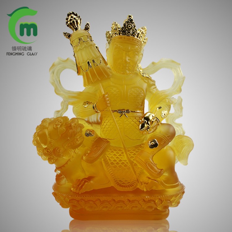 古法琉璃財寶天佛像佛具用品 萬佛墻工程鎏金多聞天菩薩