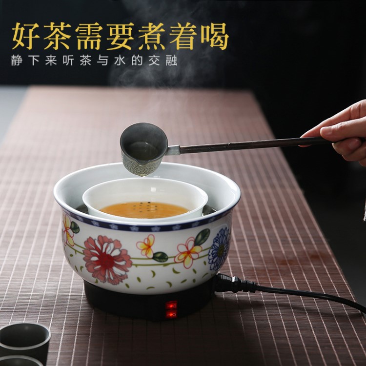 淘瓷八 陶瓷煮茶器電熱爐茶具 復(fù)古電陶爐套裝 泡茶溫茶
