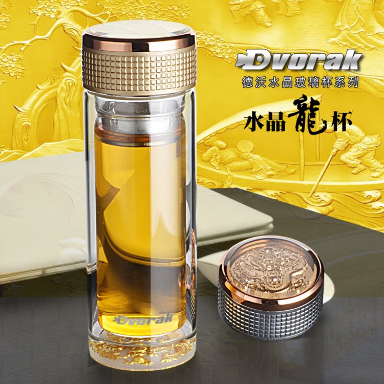 客戶禮品加厚雙層玻璃杯定制logo訂做廣告禮品杯男士商務(wù)泡茶杯子