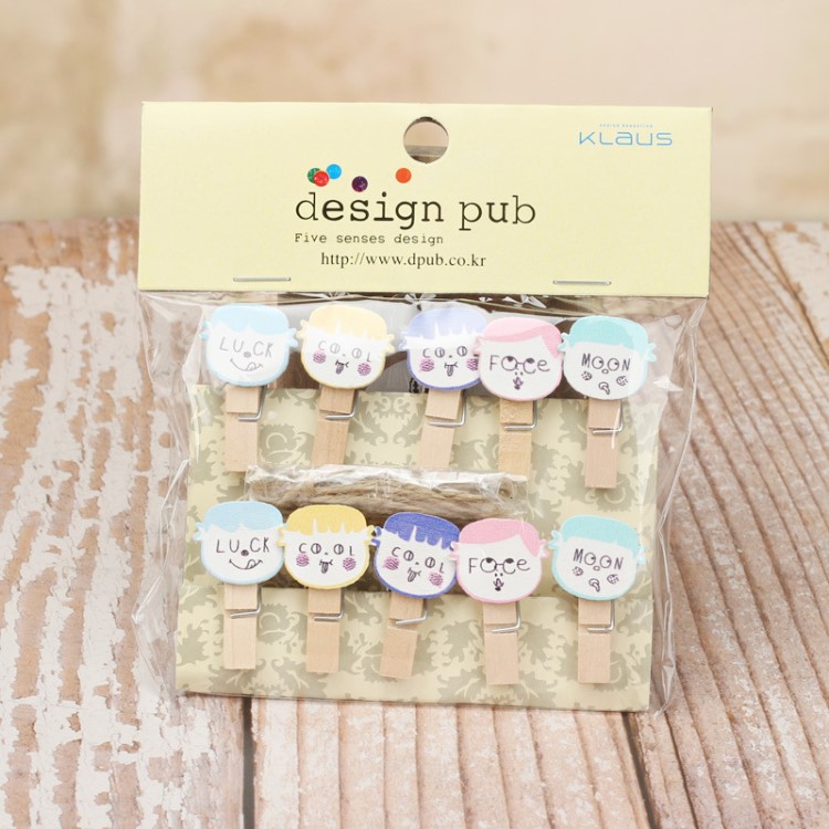 手工木質卡通彩色頭像小夾子 照片夾創意禮品照片相片夾子批發