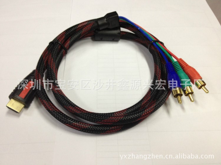 線材 HDMI(M)/3RCA(F)帶網單環轉換線1.5M HDMI音頻線