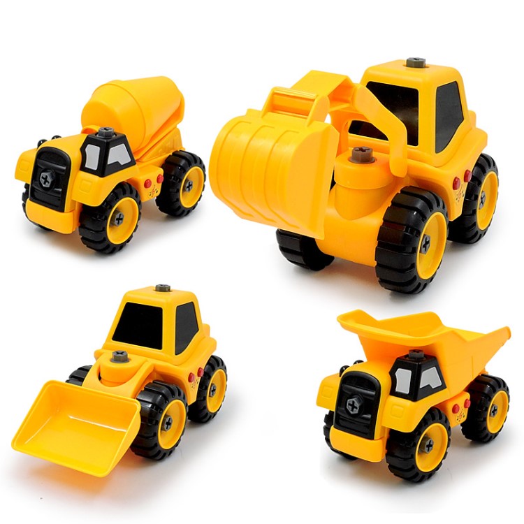 男孩益智組裝拆卸推土車翻斗機禮物兒童拆裝音樂工程車玩具車批發