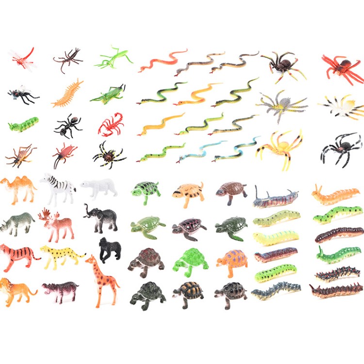 跨境仿真動物模型玩具 蛇 昆蟲 蜘蛛 狼蛛毛毛蟲烏龜動物模型擺件