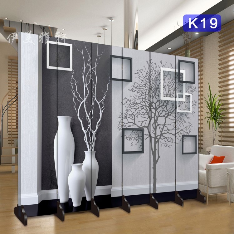 北歐屏風隔斷客廳移動折疊簡易簡約現代雙面辦公室實木裝飾小戶型