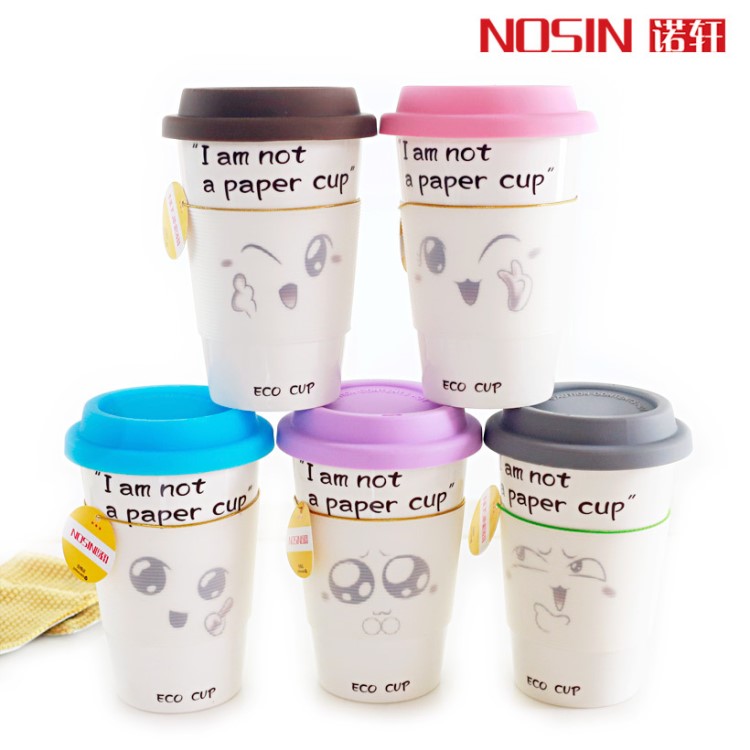 ECO CUP萌系可愛陶瓷杯子防熱情侶杯子馬克杯水杯杯子廠家批發(fā)