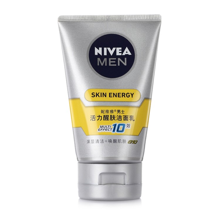 NIVEA/妮維雅 男士活力醒膚潔面乳100g補水保濕