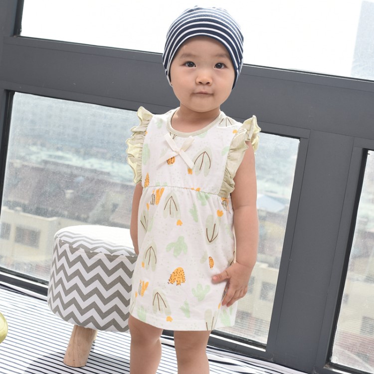 2019夏季新款嬰兒卡通仙人掌連衣裙 寶寶家居服嬰幼棉公主裙童裝