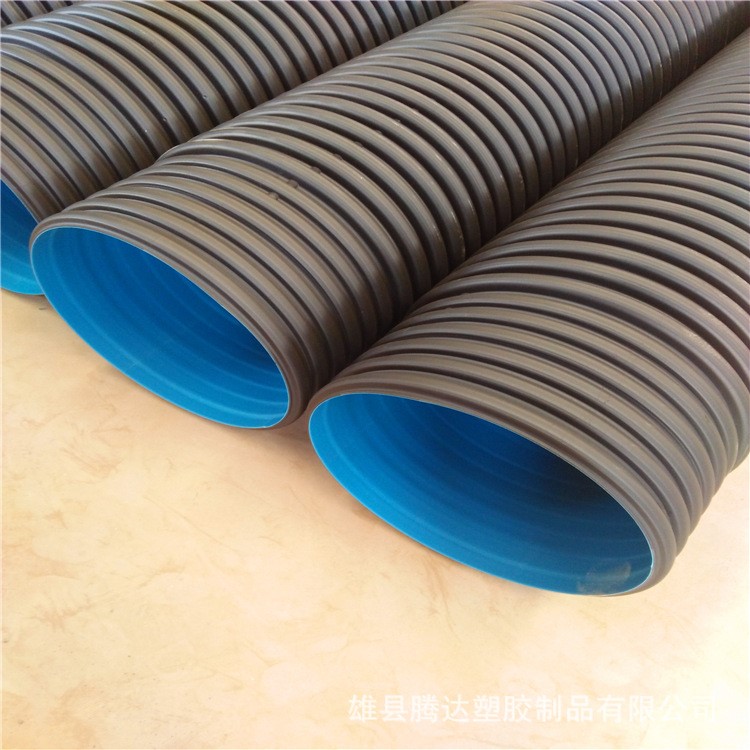 批發供應pe波紋管dn400打孔滲水隧道用管污水管道pe給水管道報價