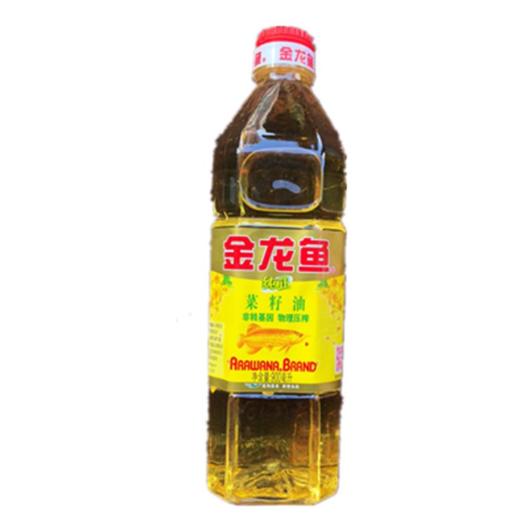 金龍魚菜籽油900ML/瓶（非轉(zhuǎn)基因/物理壓榨）食用植物油 包郵