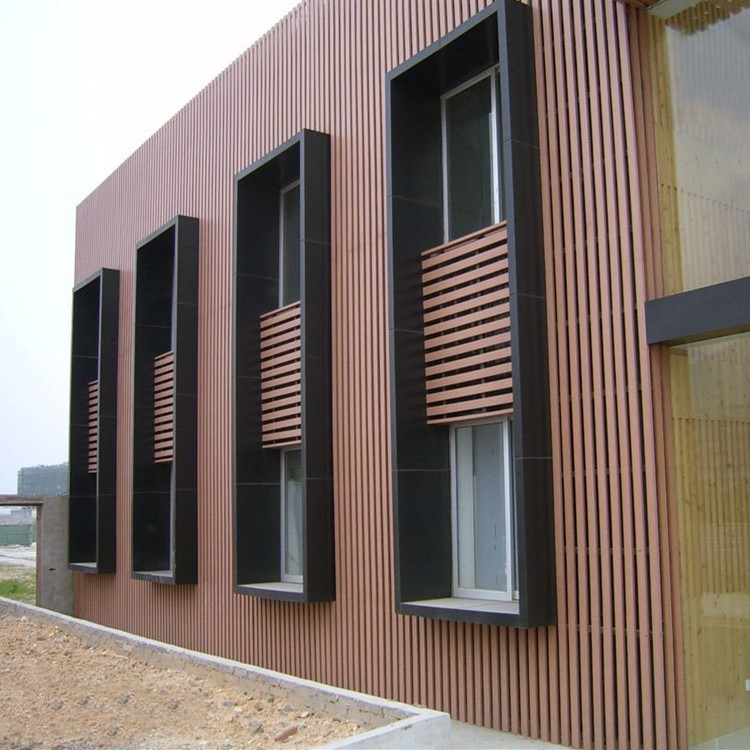 厂家环保 生态木墙板 室外装饰板 生态木方木长城板 生态木