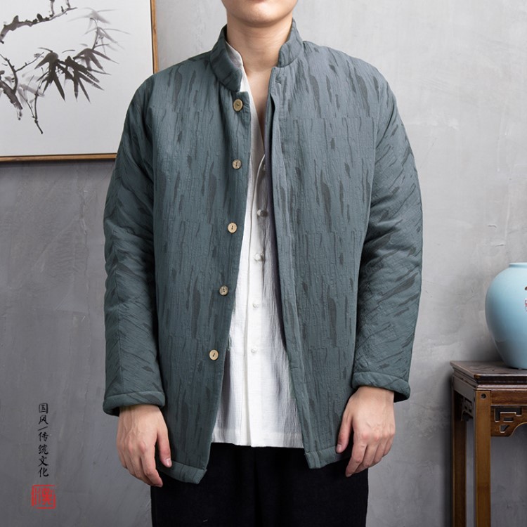 圣蜥中國風｜棉衣男中式短款立領中山裝冬季保暖加厚棉服外套潮