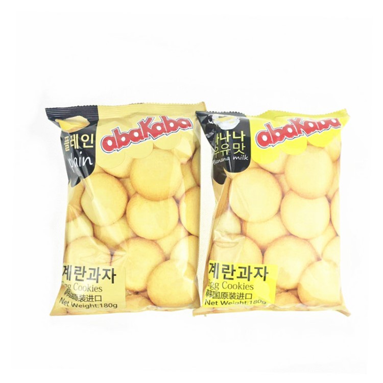 韓國 abakaba香蕉牛奶味/雞蛋餅干180g 整箱16袋