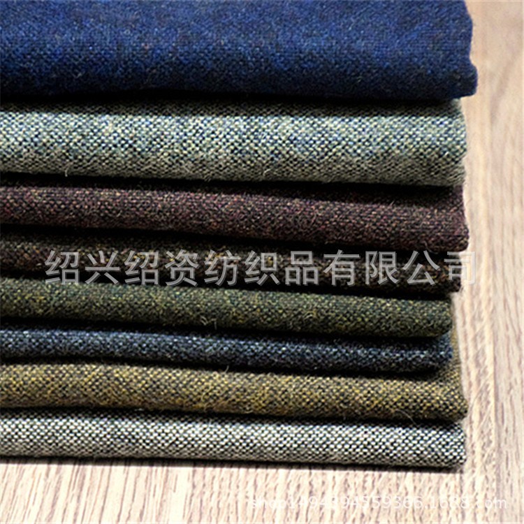 廠家直銷 鋼花呢羊毛港花呢 鞋帽箱包手套毛呢秋冬粗紡大衣面料