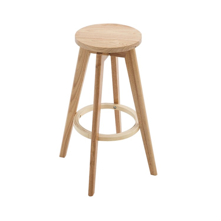 韩式简约酒吧椅时尚家用吧台椅木质高脚椅子凳子