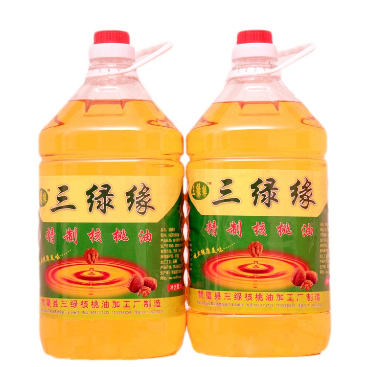 精制核桃油 低溫冷榨5L食用精制核桃油批發(fā)