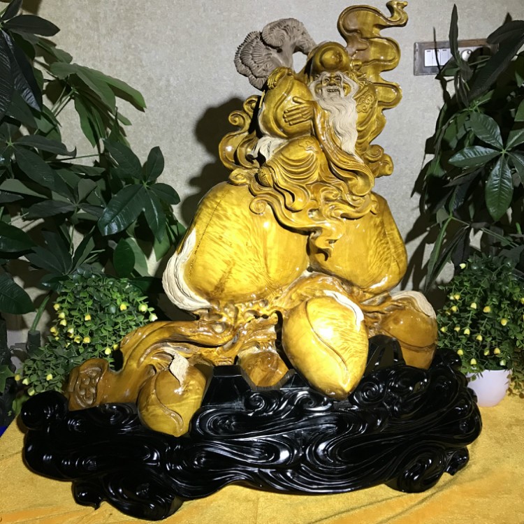 金絲楠木陰沉木烏木紅木根雕擺件工藝品壽星公萬(wàn)壽無(wú)疆?dāng)[設(shè)禮品