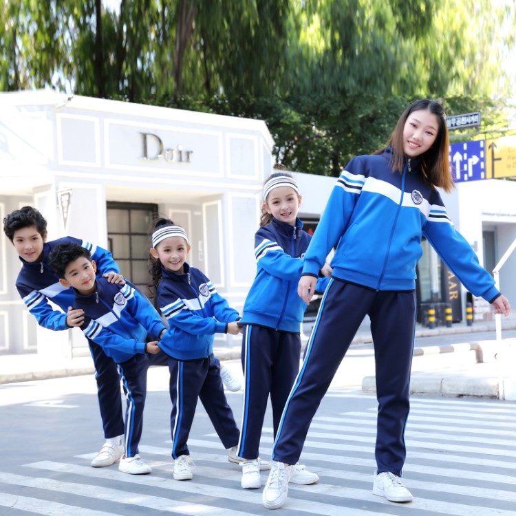 春秋款高中小學(xué)生拼色校服幼兒園園服套裝教師服班服