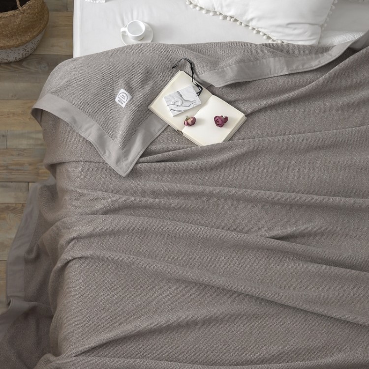 出口日本簡約華夫格毯子 日式棉空調毛巾毯色雙人午睡毯蓋毯