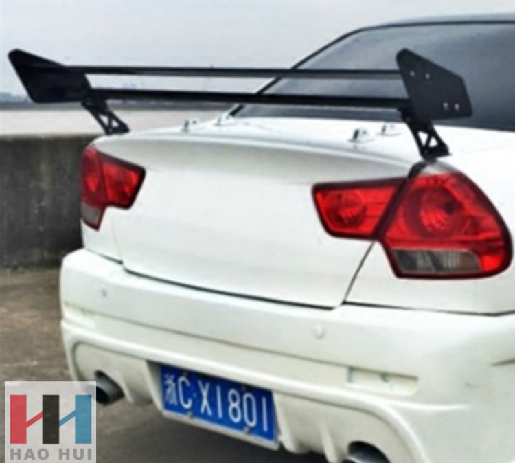 淏匯汽車改裝尾翼免打孔鋁合金尾翼三廂車通用定風(fēng)翼外飾雙層