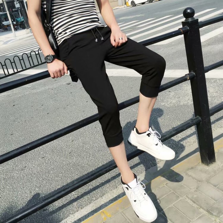 夏季男士寬松七分褲ins短褲韓版潮流青少年學(xué)生休閑短褲便宜批發(fā)