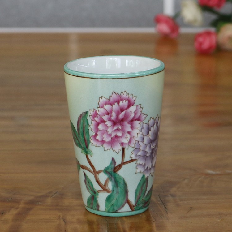 260ml创意彩绘陶瓷杯子小圆杯家居浴室漱口杯情侣杯礼品定制