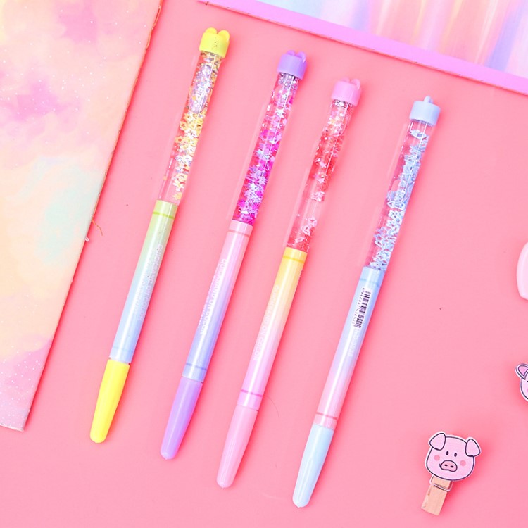 抖音小仙女筆 彩色液體魔法流沙創意水晶圓珠筆個性學生書寫文具