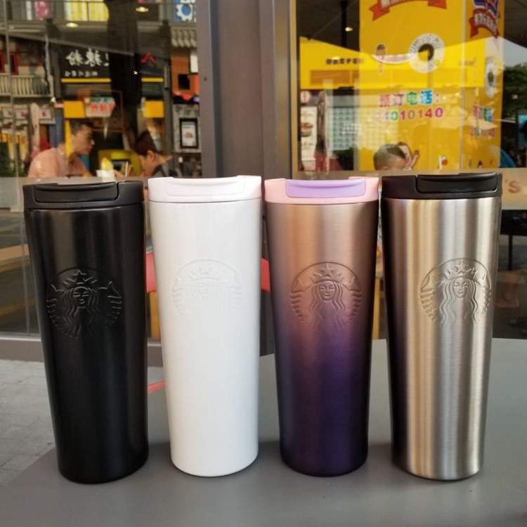 爆款保溫杯子薰衣草粉紫色漸變女神不銹鋼咖啡隨行情侶杯