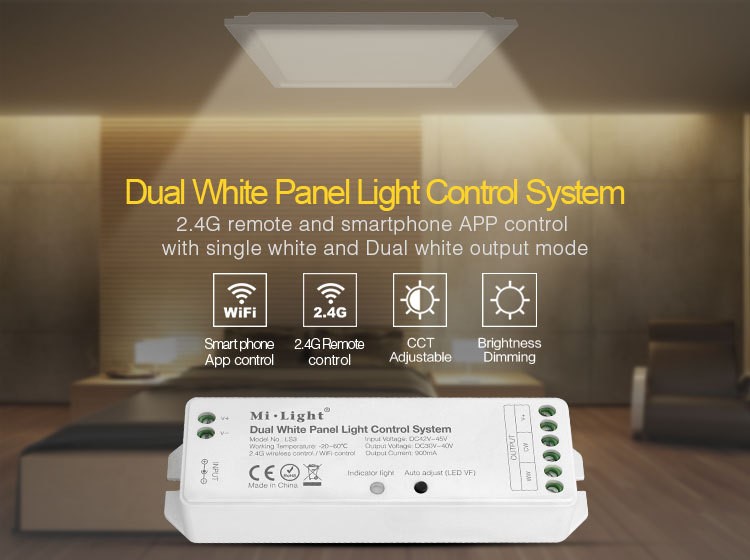LS3 40W 色溫平板燈控制器 Mlight 雙色溫 調(diào)光器 DC30V~40V