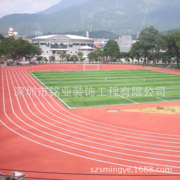 厂家直销13mm细颗粒红色透气型塑胶面层 塑胶跑道施工材料承建