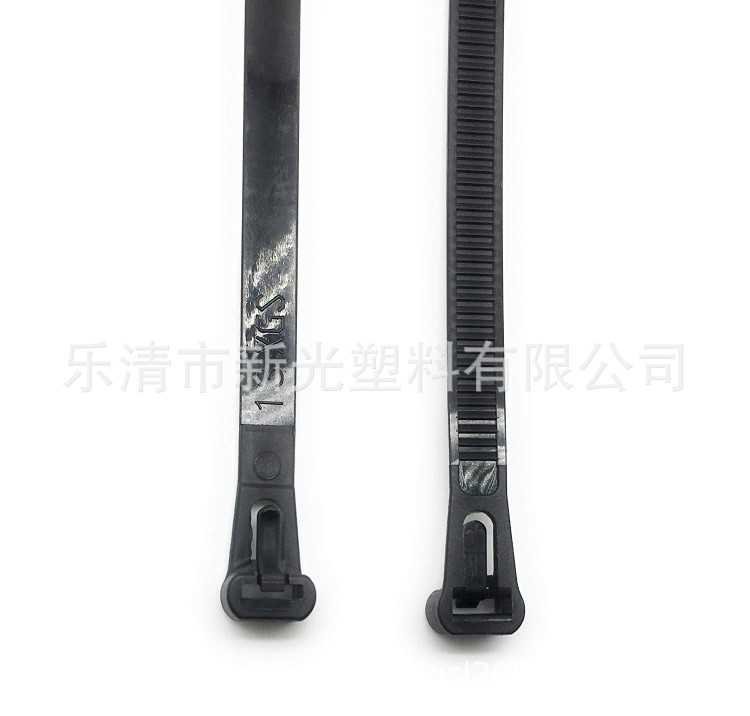 黑白色可松式扎带8*300mm100根尼龙重复使用工业塑料捆扎带