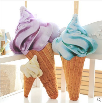 創意夏季冰淇淋抱枕 毛絨玩具 可印logo 可加二維碼 一件代發