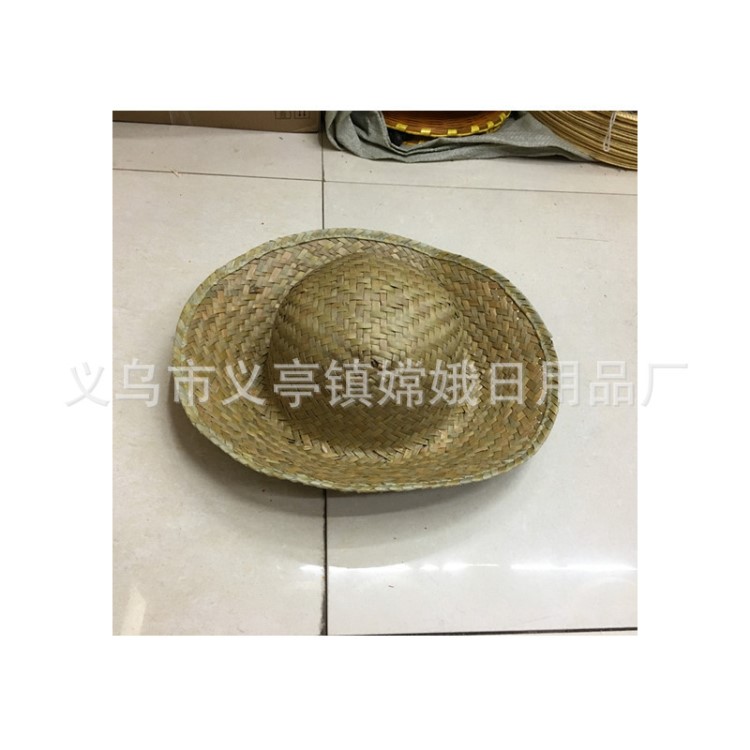 葵葉草帽子 兒童裸帽 幼兒園手工編織DIY繪畫學生牛仔帽 戶外遮陽