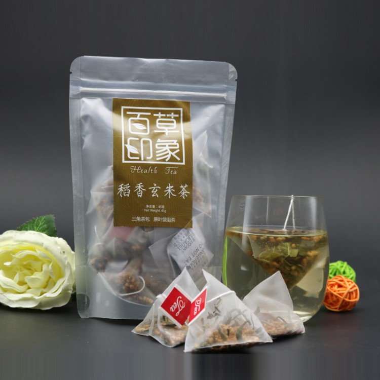 養(yǎng)生茶組合茶 oem貼牌代加工一件代發(fā)三角袋泡茶袋裝稻香玄米花茶