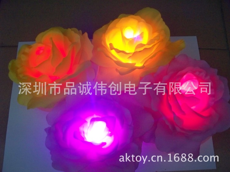 LED防水電子蠟燭燈 帶花防水蠟燭燈，水中花，水上飄浮燈