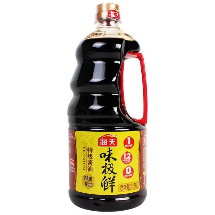 海天味极鲜1.28L*6桶 调味点蘸凉拌家常小炒调味特级酱油酿造