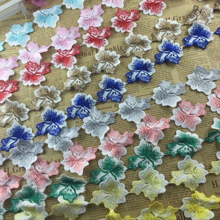 四葉草牛奶絲花邊廠家直銷 可定做多色飾品發飾輔料水溶花邊
