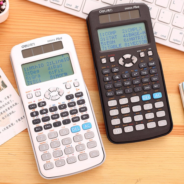 得力D991ES函數科學計算器 學生考試工程會計專用太陽能計算機