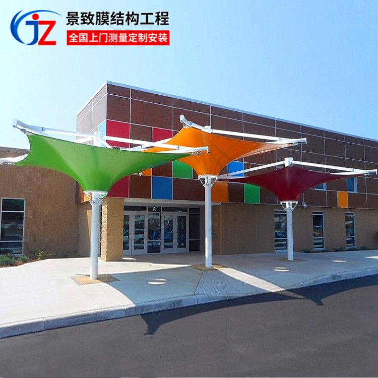 日照小區(qū)廣場(chǎng)舞臺(tái)膜結(jié)構(gòu)遮陽(yáng)棚 安裝社區(qū)戶外舞臺(tái)張拉膜結(jié)構(gòu)雨篷