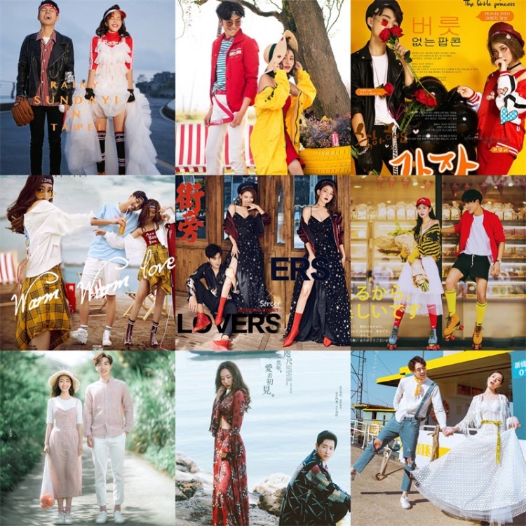 影樓主題婚紗攝影服裝情侶寫真外景旅拍街拍文藝拍照禮服2019新款
