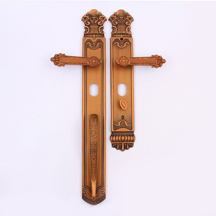 現代豪華防盜門鋅合金古銅門把手 別墅大門鎖拉手 源頭廠家批發