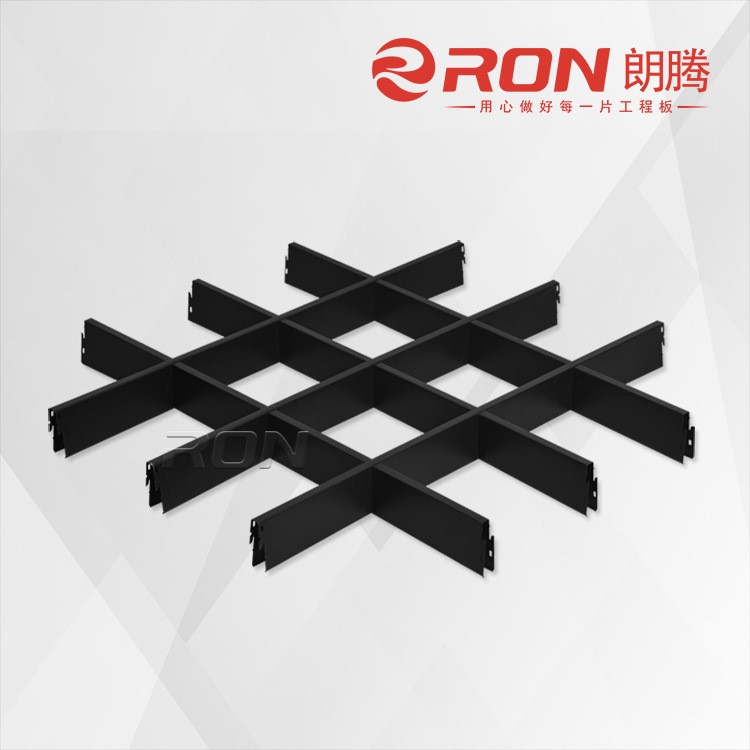 廠家直銷鋁格柵吊頂材料，鋁合金格柵吊頂廠家，商場(chǎng)黑色鋁格柵