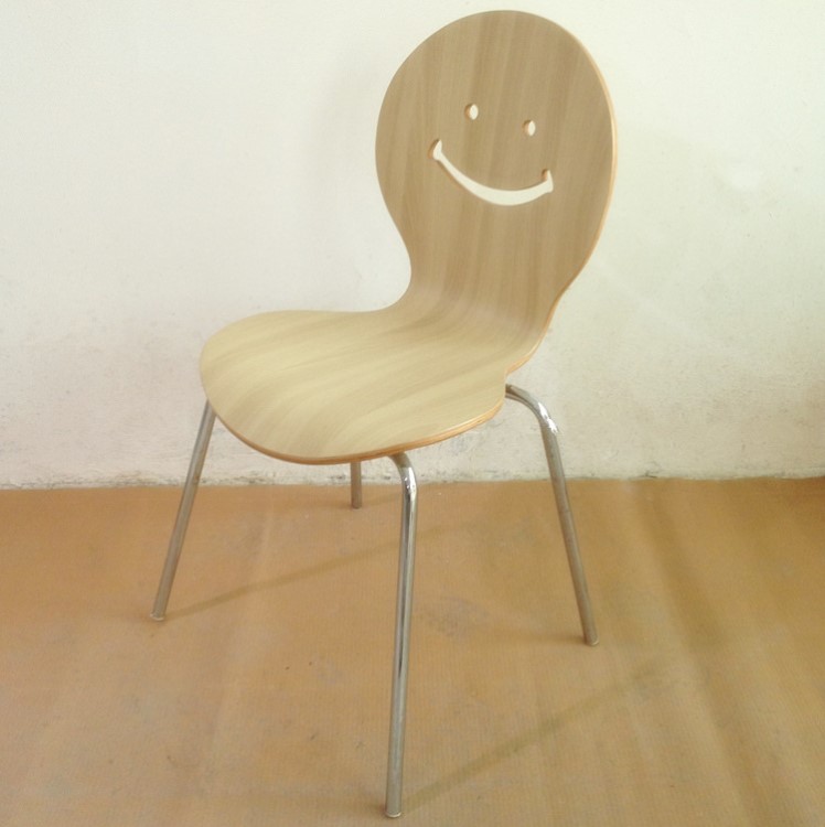 餐廳曲木椅自選餐廳不銹鋼椅 彎板椅子 小吃店快餐店曲木椅笑臉椅