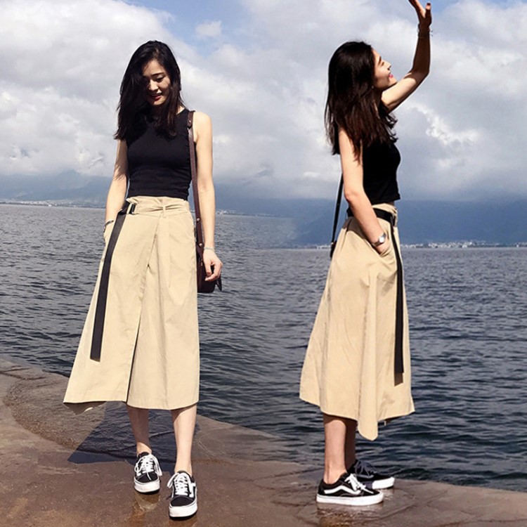 很仙的套裝女夏法式山本維多利亞復(fù)古桔梗法式小眾半身裙子兩件套