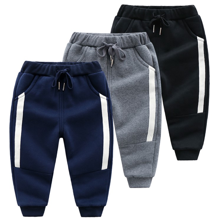 新款冬款外貿原單品牌童裝男童兒童織條加絨加厚保暖棉褲冬褲批發