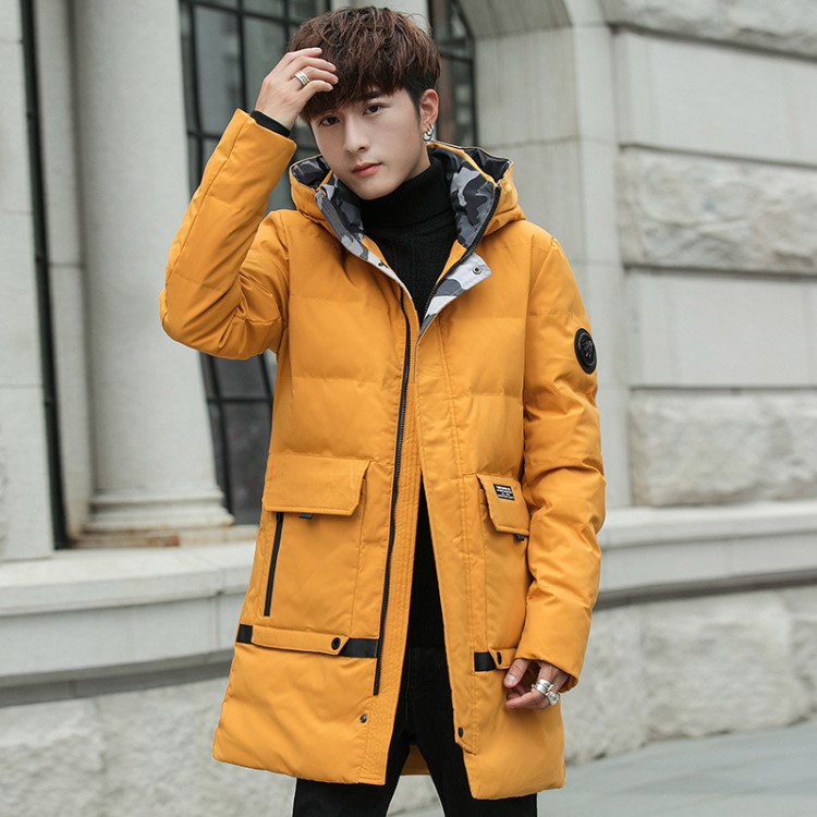 2018男士棉衣冬季男裝潮牌棉服韓版修加絨加厚身中長款款連帽棉襖