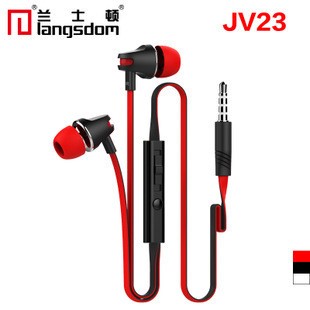 Jv23入耳式線控調音重低音面條線適用安卓智能通用耳機
