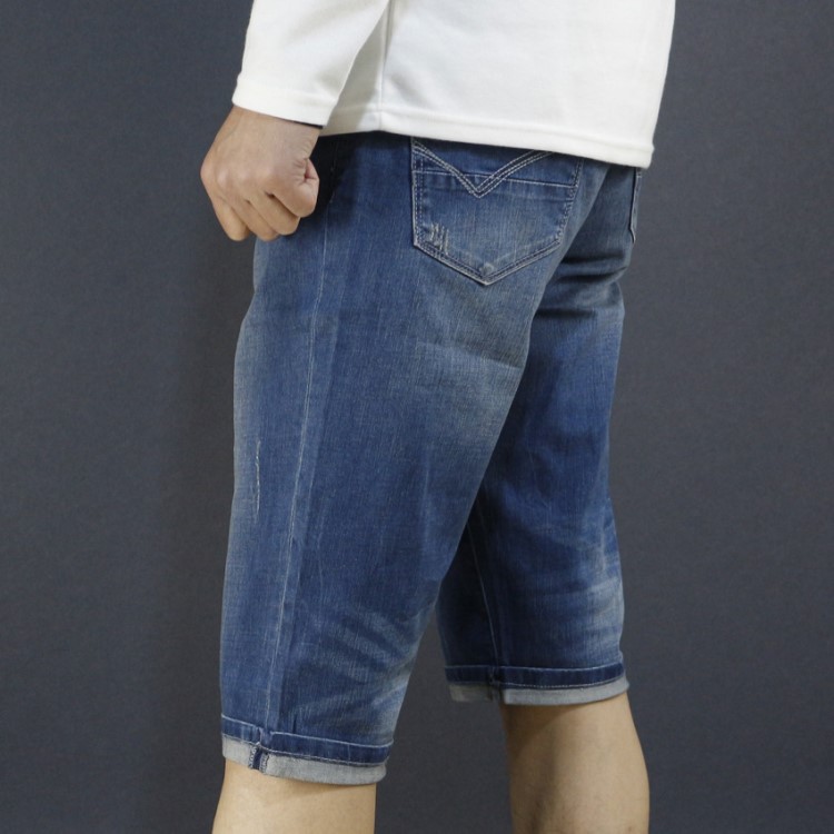 HL28103剪標(biāo)男款青年修身中低腰薄短褲牛仔六分七分褲