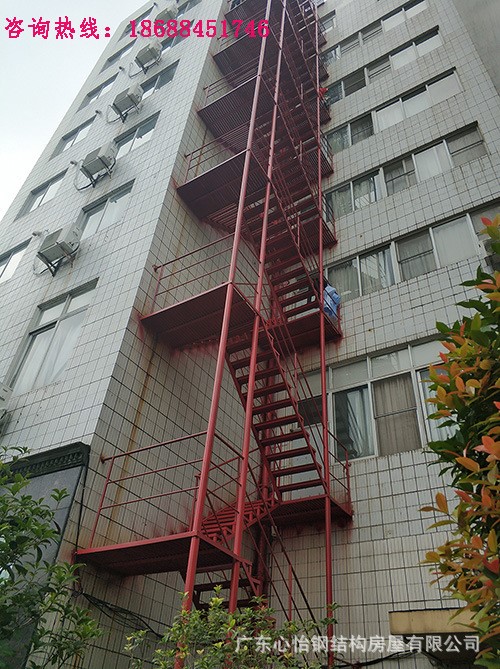 消防钢结构楼梯定制逃生阁楼加层楼梯