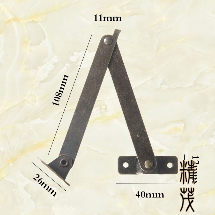 B-359支撐合頁(yè)木箱支撐腳架仿古支撐鉸鏈禮盒木箱角活動(dòng)支撐108mm